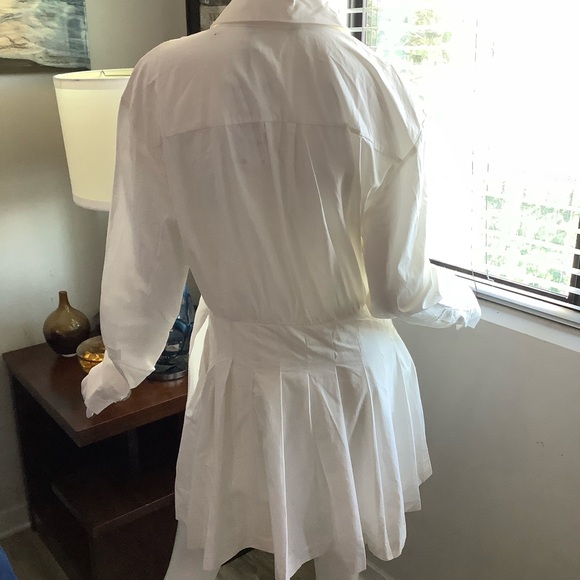 Zara White Cotton Layered Mini Shirt Dress - Picture 2 of 11